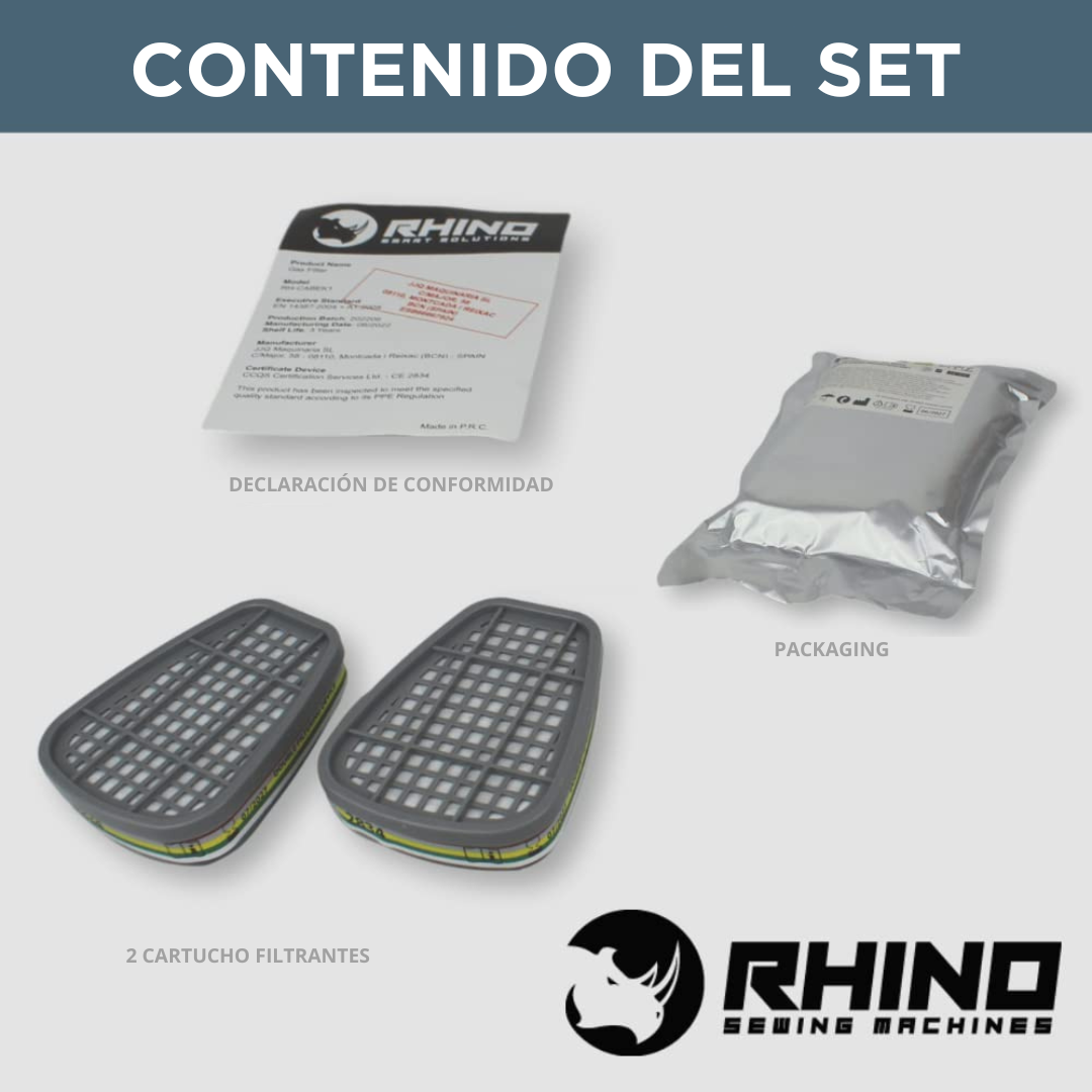 Set de 2 Cartuchos Carbono Activo Rhino ABEK1