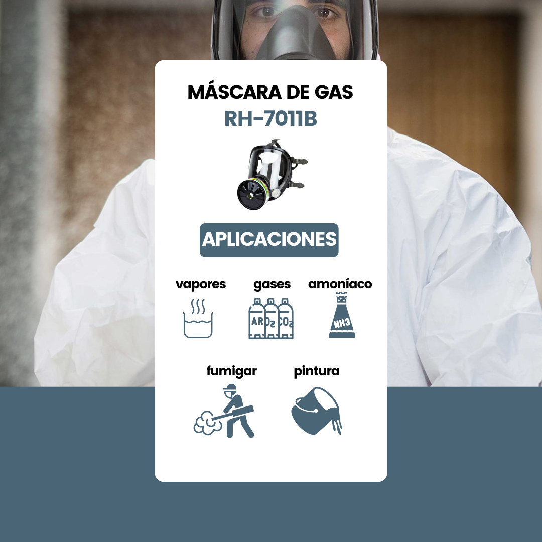 Máscara de Gas Completa Respirador RHINO RH-7011B