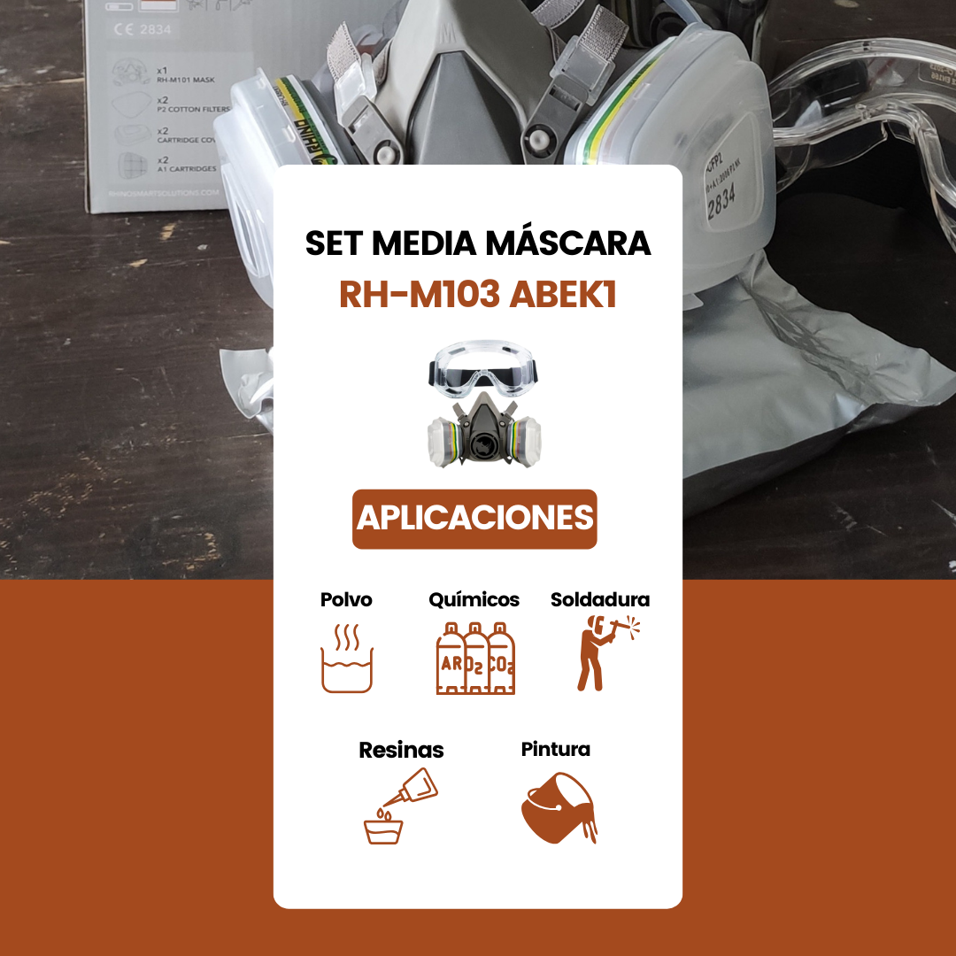 Set de Media Máscara Antipolvo Reutilizable RH-M103 ABEK1